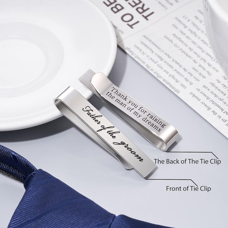 Jeka Father of The Bride and Groom Gifts - Wedding Tie Bars & Cufflinks - Keepsake Anniversary Jewelry for Men - Image 3